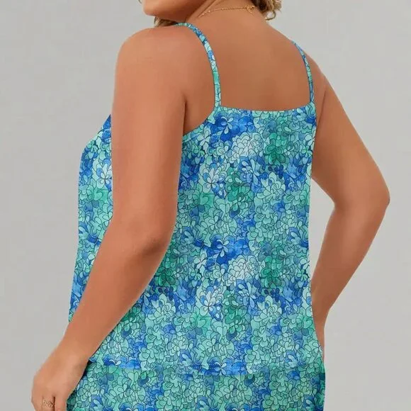 Women's Casual Pajamas Set  Plus Size Allover Floral Print  Round Neck NWT - Picture 5 of 10